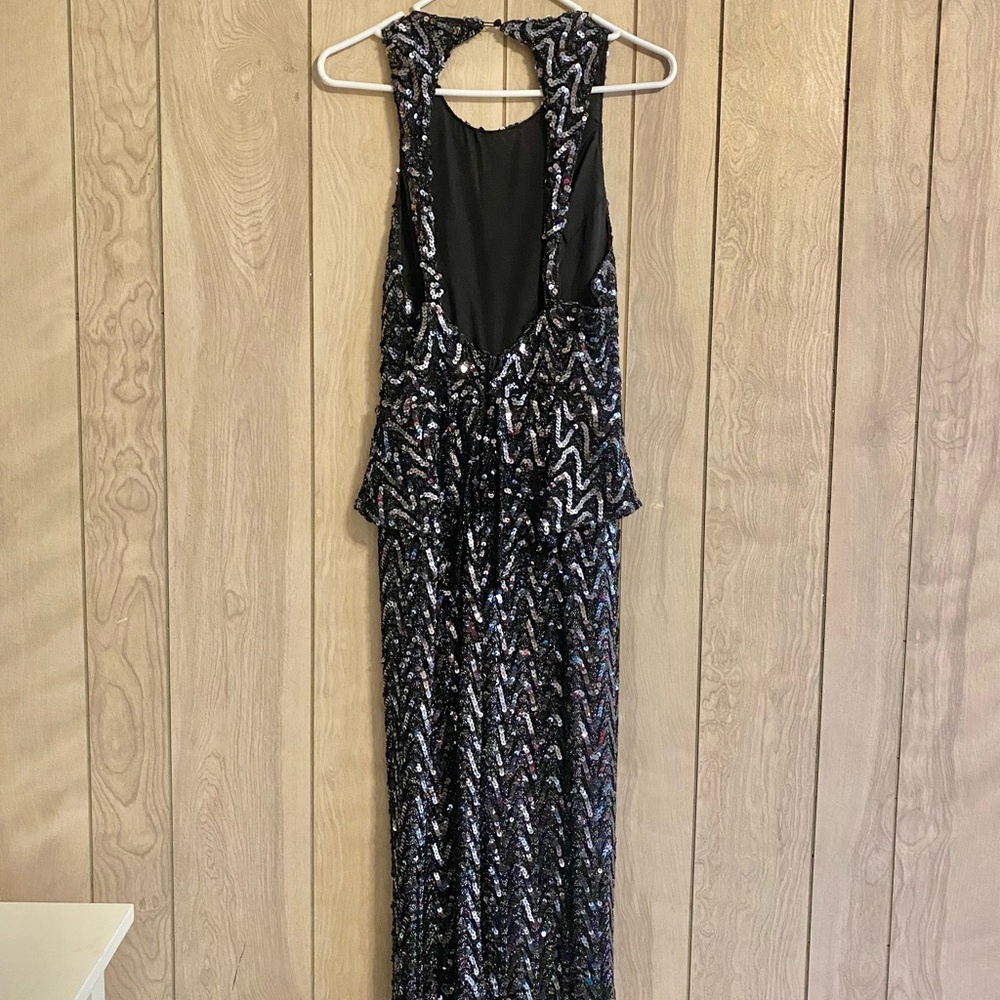 Vintage 80s Black Sequin And Shimmer Dress - Picture 3 of 8